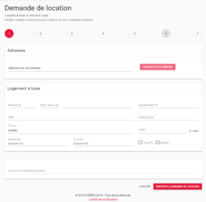 étape 1 Demande de location